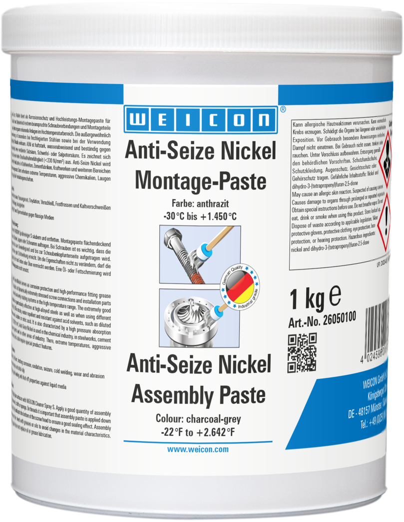 Anti-Seize Nickel Assembly Pastes | lubricant and release agent paste, high-temperature-resistant